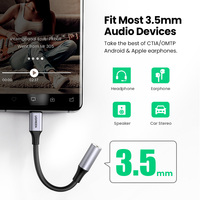 UGRREN rodzaj USB C do 3.5mm kobiece słuchawki Adapter gniazda Jack USB C do Aux przewód Audio DAC Chip dla pikseli 4 3 2 XL iPad Pro AUX 6